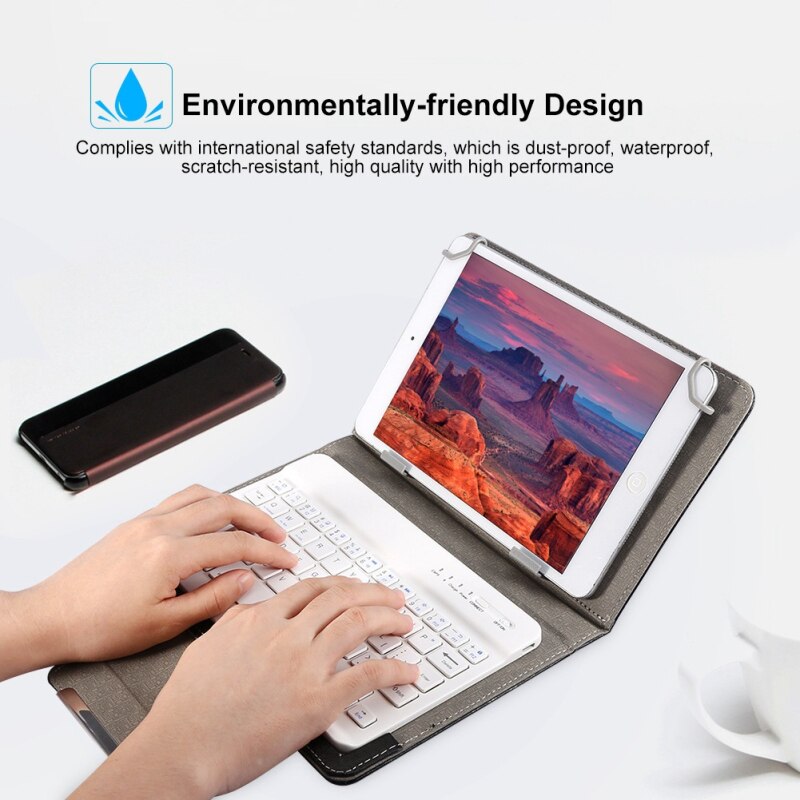 Universal Wireless Flache Bluetooth 3,0 Tastatur Für Tablet PU Ledertasche Stehen Abdeckung Für IPad 7 10 Zoll Für IOS android Windows