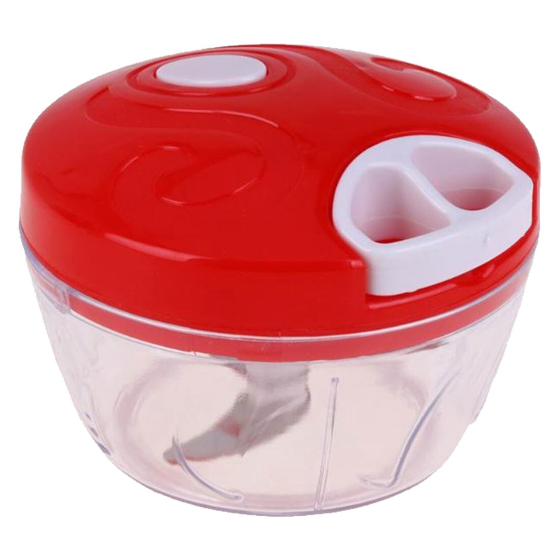 Hand Chopper Handleiding Touw Keukenmachine Silcer Shredder Salade Maker Knoflook Ui Slicer Cutter Keuken Gereedschap 500Ml: red