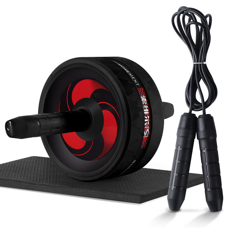 SFIT 2 en 1 Ab Roller & Jump Rope para brazo pierna de cintura sin ruido rodillo de rueda Abdominal con esterilla ejercicio gimnasio equipo de Fitness