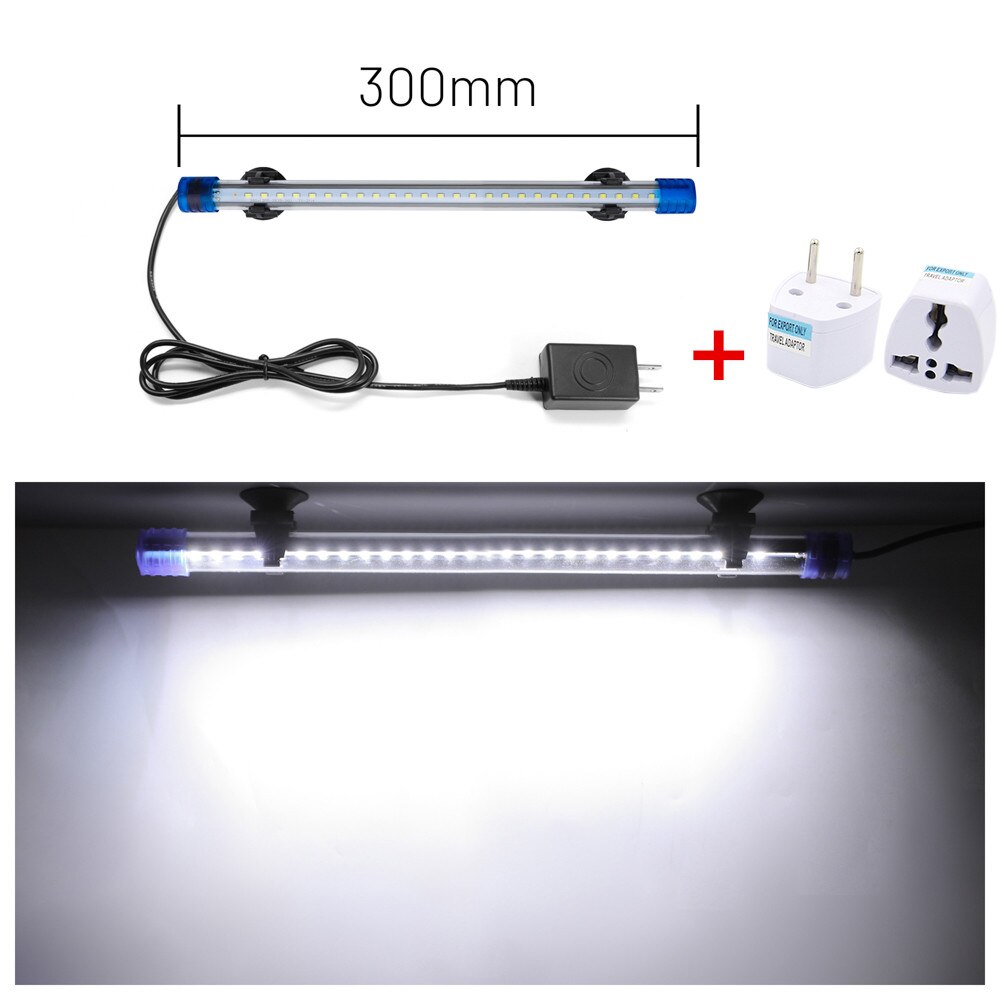 20-50CM Aquarium Light LED Fish Tank Submersible Light Lamp Waterproof Underwater LED Lights Aquarium Lighting: 30cm White