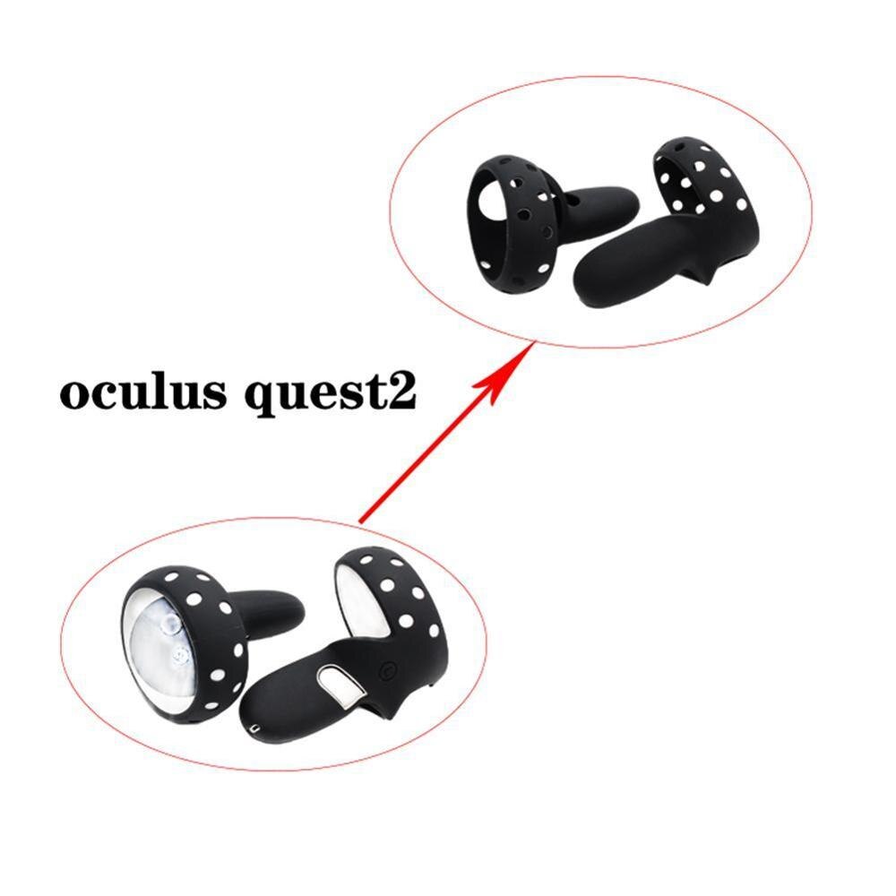 Fuld beskyttelseshylster til oculus quest 2 vr touch controller silikone cover hud håndtag greb kno rem tilbehør