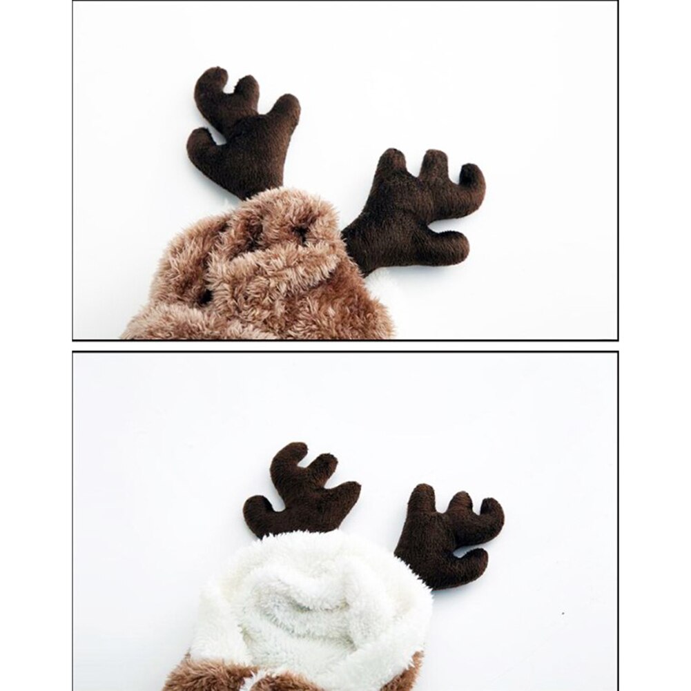 Grosso animal de estimação cachorro jumper roupas terno rena marrom 4 pernas natal filhote de cachorro cães com capuz roupa inverno quente camisola wear