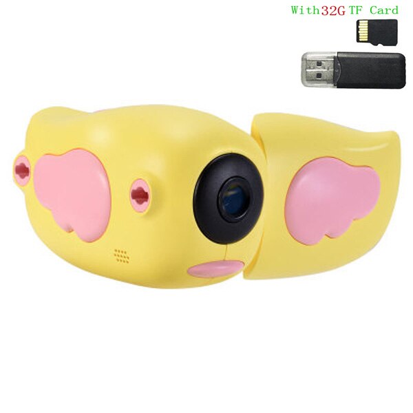 Kids Handheld Mini DV 1080P Vlogging Camara Digital Photo Video Camera Camcorder Education Toys Children Best: Yellow 32G Card