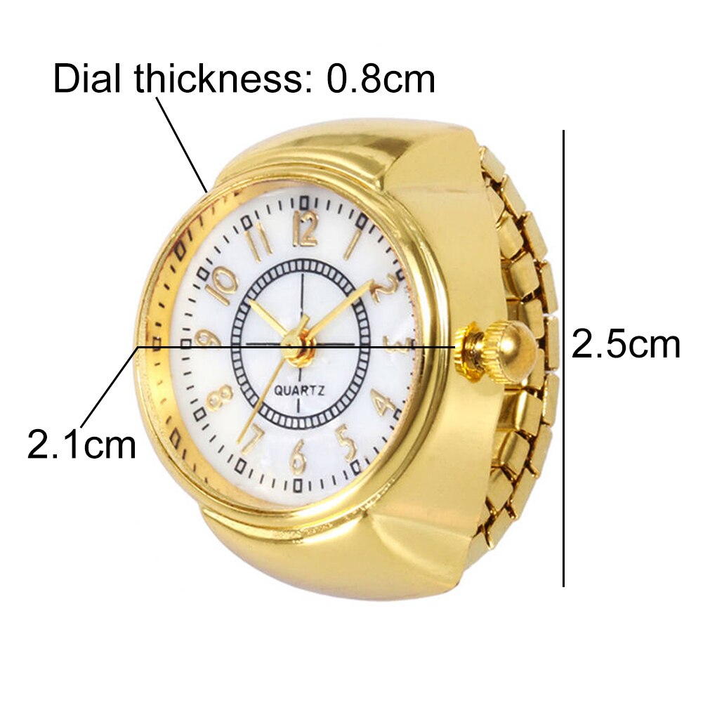 Mini størrelse par ure til kvinder mænd ring ur rundt urskive arabiske tal analoge kvarts ring ure damer finger ring ur