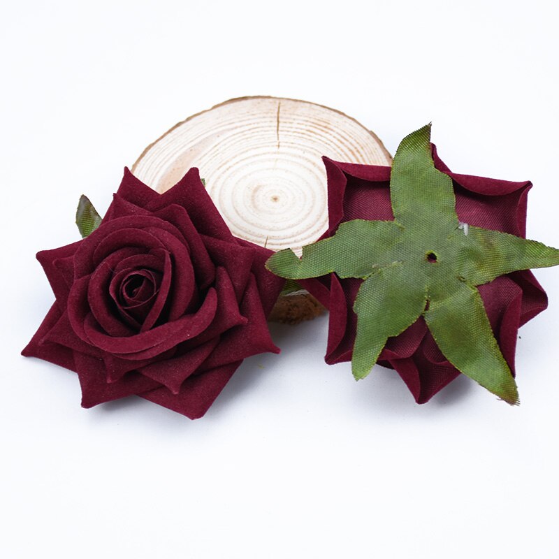 100 stk flannel roser silke blomster væg kunstige planter hjem bryllup dekoration diy scrapbog slik æske broche foto rekvisitter: 11