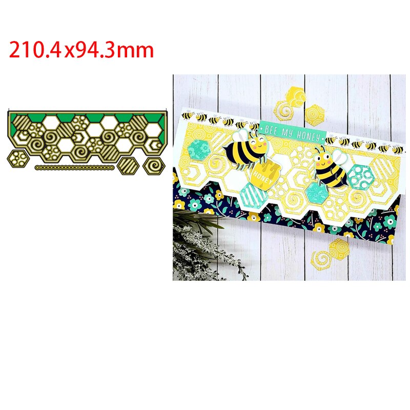 Fondo de hoja troquelado panal ondulado Slimline Framelit mochila troquelado Metal troqueles para DIY Scrapbooking tarjeta hacer artesanías: H5810