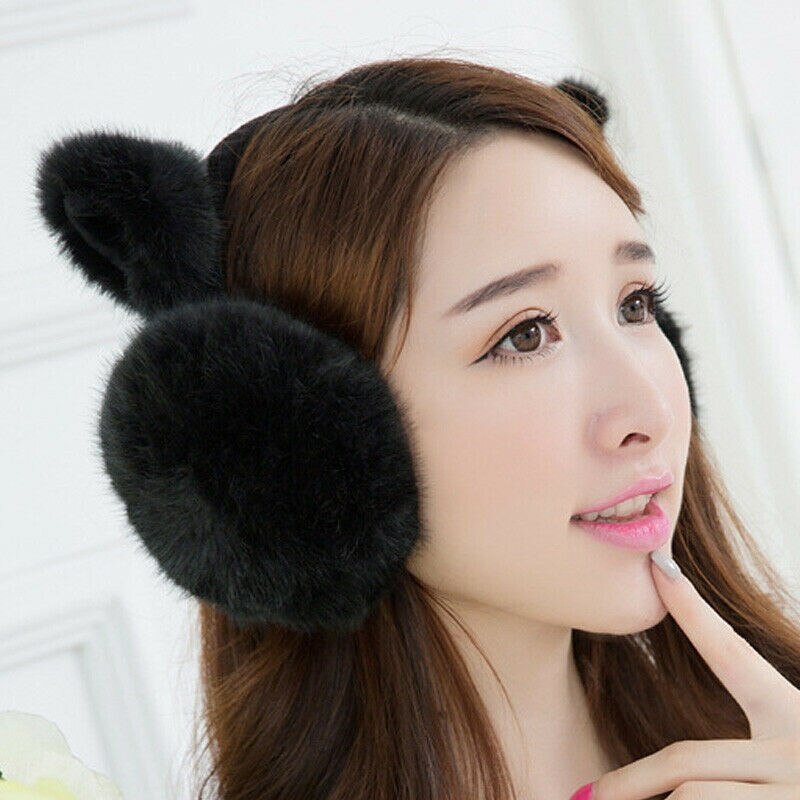 Solid Earlap Faux Fur Winter Warmer Big Earmuffs Thicken Plush Fluffy Ear Muffs