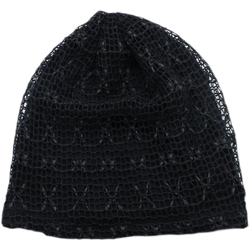 Bonnet extensible en Crochet pour femme, chapeau pour queue de cheval, , collection automne et hiver