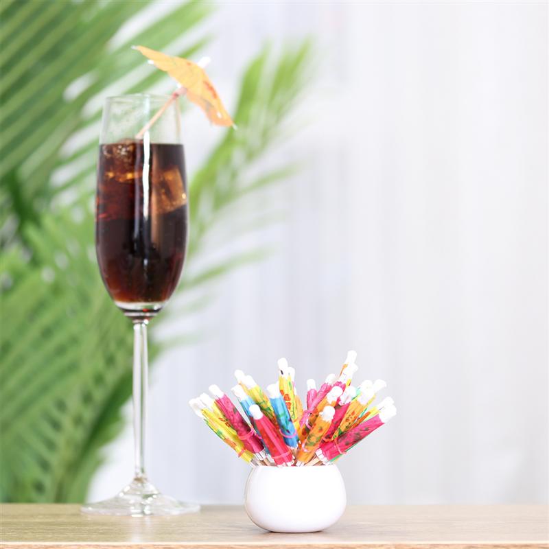 144 Pcs Cocktail Parasol Drink Umbrellas Paper Parasol Picks Cocktail Stick For Drinks Hawaiian Party And Pool Party Supplies