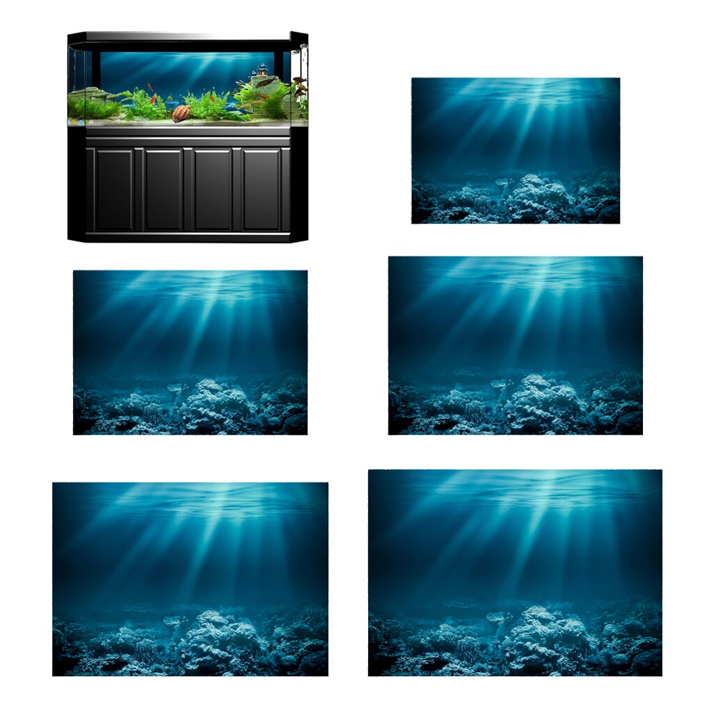 3D HD Aquarium Universe Landscape Poster Single Sided Fish Tank Background