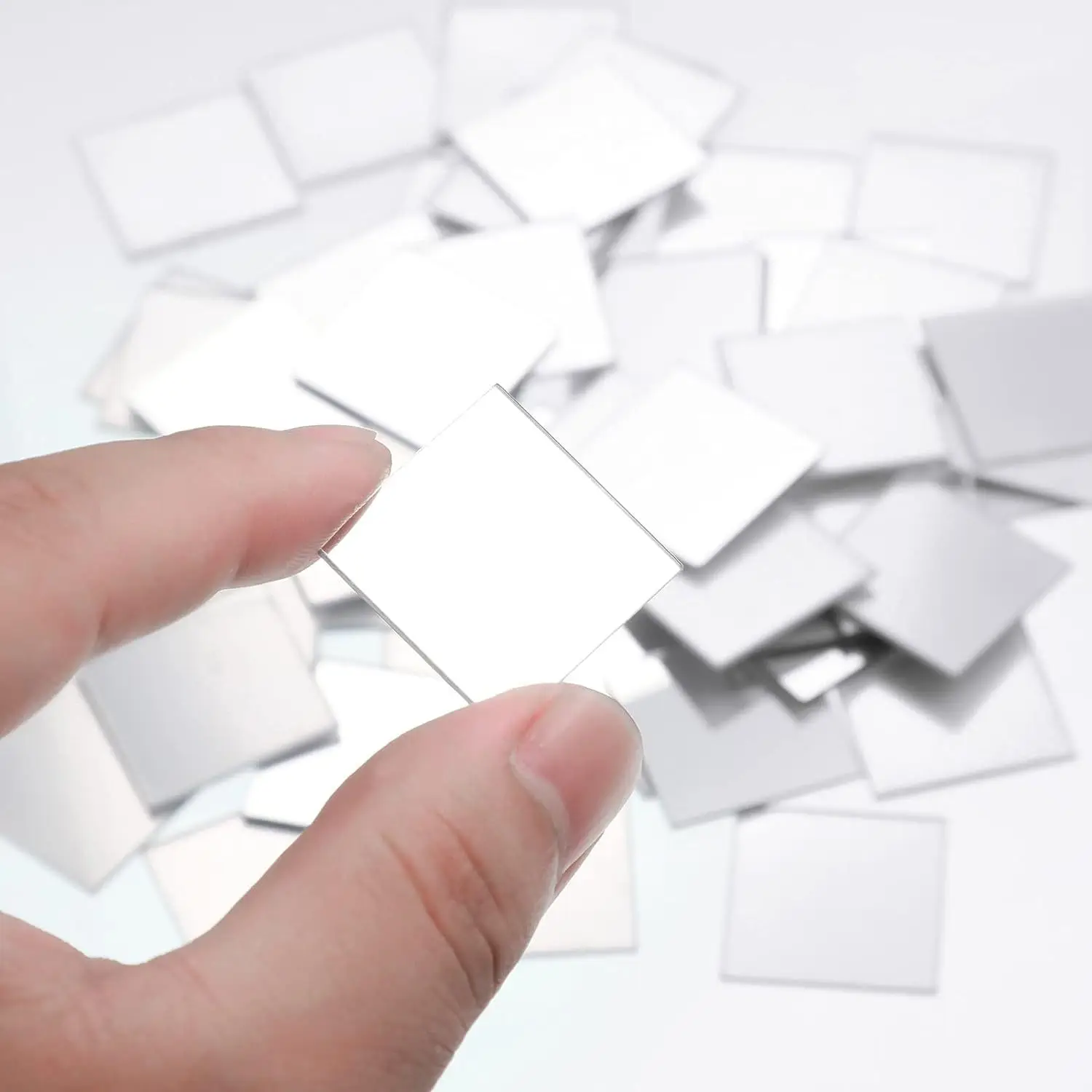 100 Uds 2/3/4cm DIY objetos pequeños pegatinas de mosaico cuadrado espejo redondo pegatinas de pared acrílicas accesorios artesanales pegatinas de fondo