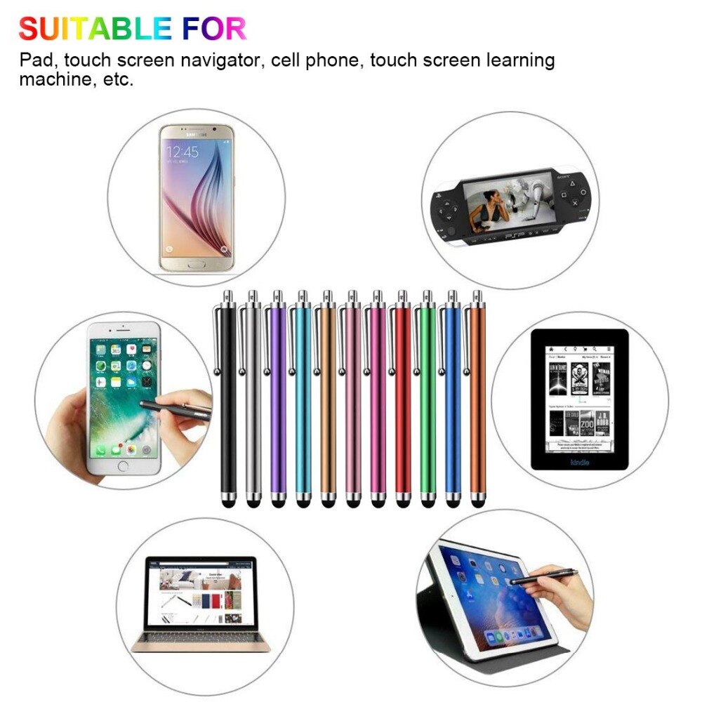 5 pièces 10 pièces en métal tablette stylo avec stylo pince stylet écran tactile pour tablette PC pour téléphone Pad stylet capacitif