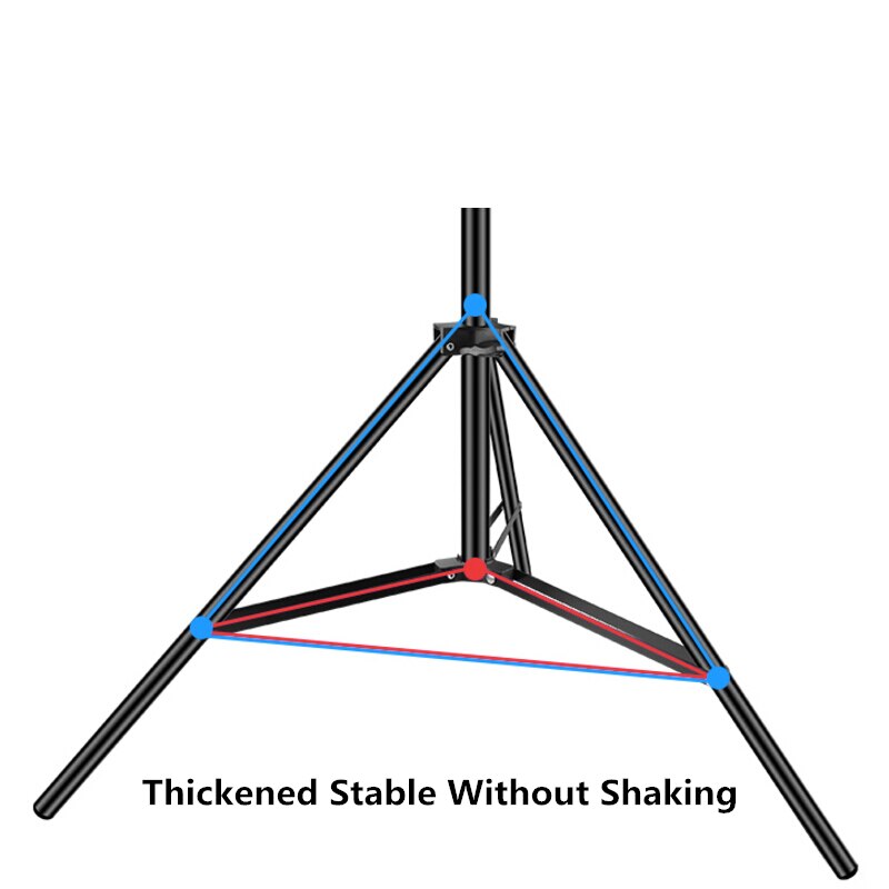 50/160/200Cm Foto Studio Verlichting Stand Opvouwbare Ring Licht Statief 1/4 Schroef Verstelbare Fotografische Lamp Camera telefoon Statief
