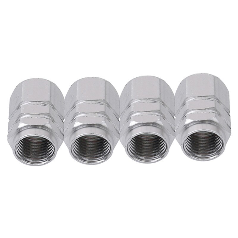 thumbnail image 2 of Silver Aluminum Tire Valve Stem Caps – 4-Pack, For Car/Truck/SUV/Bike – SHENKENUO 2 of 4