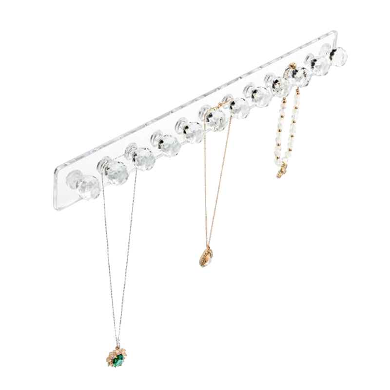 Perchas para collares, soporte acrílico para collares, organizador de joyas montado en la pared, soporte colgante para collares, pulseras y cadenas: Verde