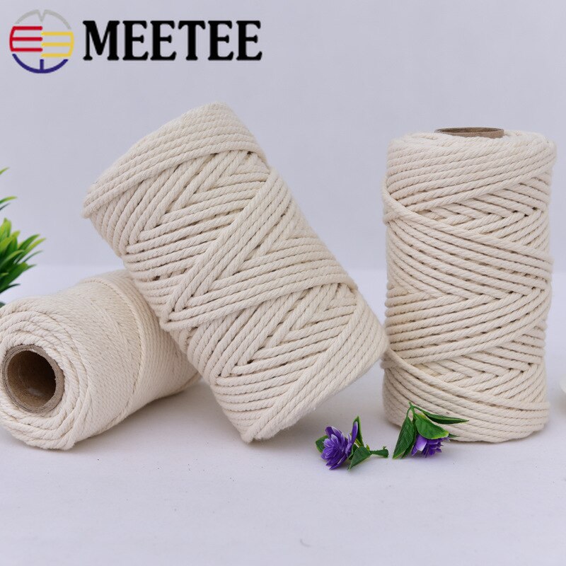 100M 1/2/3/4/5mm Cotton Cord Natural Beige Macrame... – Grandado