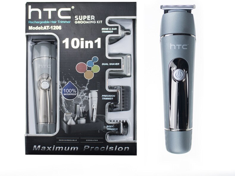 Cortadora de pelo multifunción HTC 5 en 1, Afeitadora eléctrica para el cuidado Personal y el hogar, afeitadora de barba, nariz y Máquina para cortar cabello