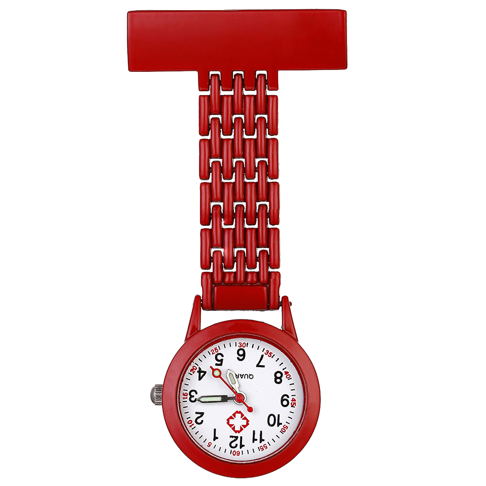 Nurse Quartz Horloge Broche Pocket Broche Verpleegkundige Pocket Verpleging Horloge Quartz Horloge Decor Accessoire Verpleegkundige Zakhorloge: Rood