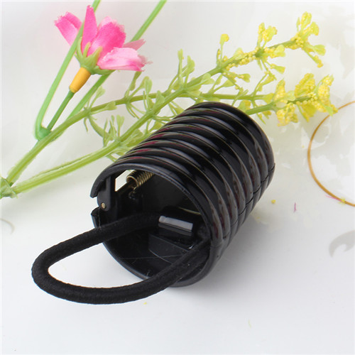 coletero elástico estilo Punk, accesorios para el cabello, banda para el pelo, anillo de pelo redondo Retro Vintage para mujer, Scrunchy con caja: Screw thread black