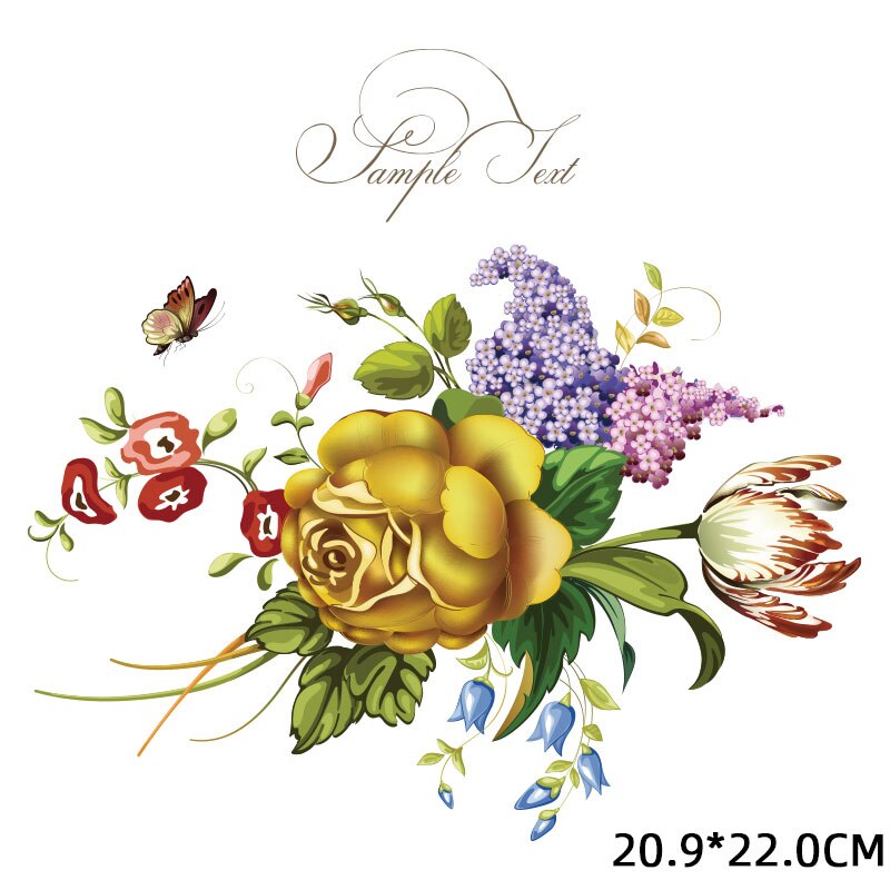 Ijzer Op Transfer Patches Kleurrijke Bloemen Warmte-Afdichting Patch Jongen Meisje Kleding Stickers Streep T-shirt Sticker Diy Applique H: BZT0065