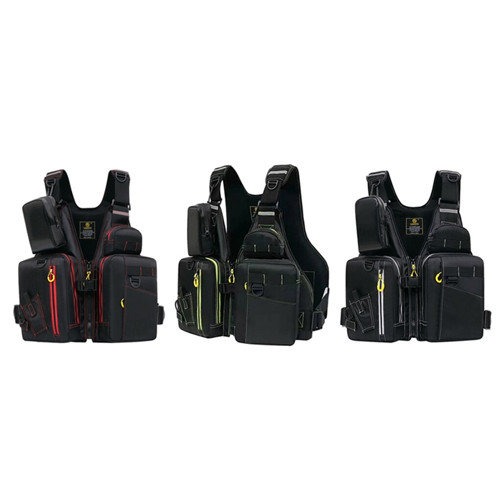 1 Piece Adult Universal Ski Vest Adjustable Kayak Fishing Vest Clothes Journalists Vest Multi-pockets Outdoor Work Jacket Hiking