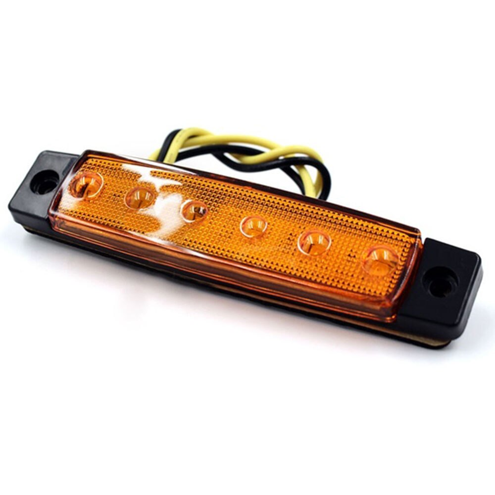 10pcs DC12V 6 LED Yellow Light Truck Lights Truck Side Lights Indicator Lights Marker Lamp For Truck Bus SUV Car Accessories