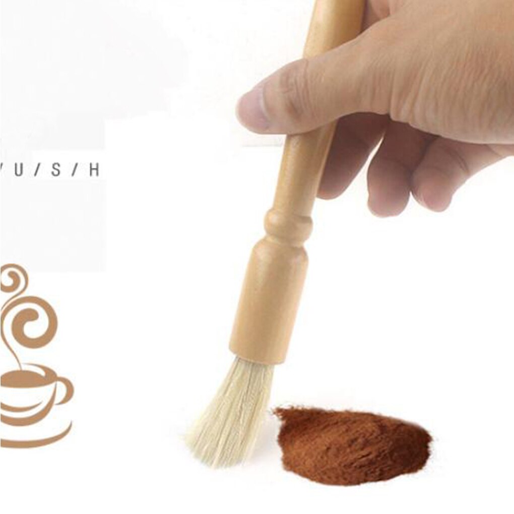 Molinillo de café cepillo de limpieza brocha para cafetera Barista mango de madera sofá cerdas cepillo café limpieza de máquinas herramienta