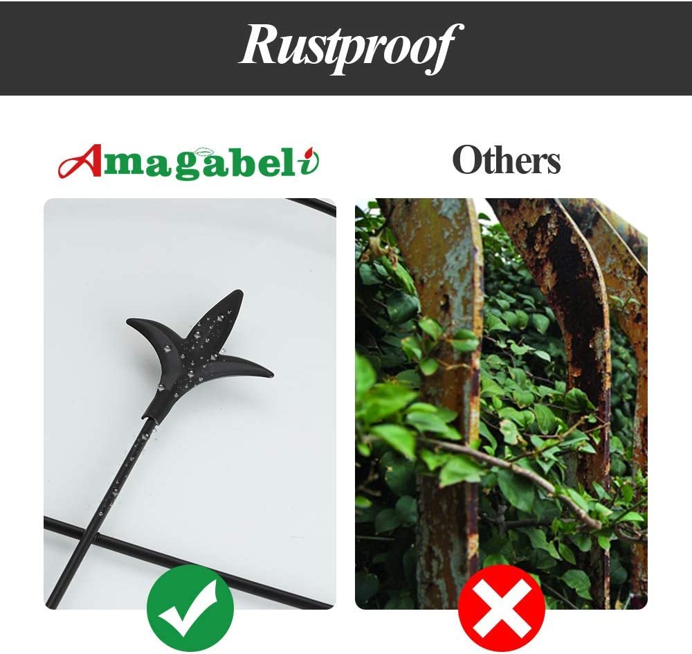 Fence 32inx12ft Decorative Garden Fencing Rustproof Black Border Fence Panel Edging Metal Wire Fencing Animal Barrier 10"gap