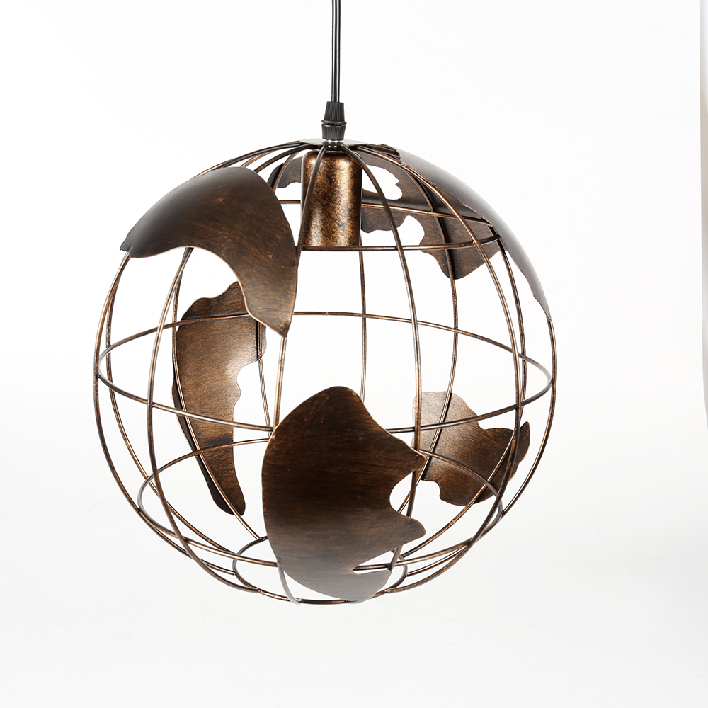 Nordisk led globus pendel jern sort / hvid lampe cafe stue bar kontorloft børn loftslampe soveværelse