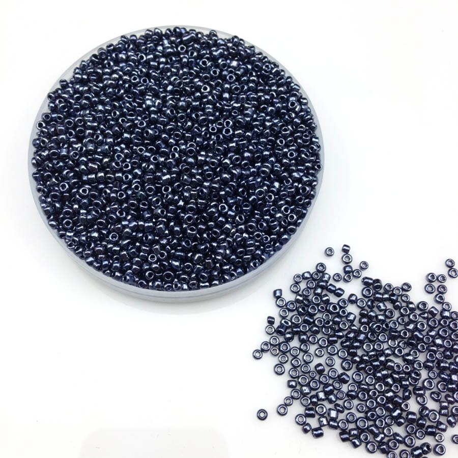16g 1000pcs 2mm Metal Color Round Garment Beads Loose Spacer Beads Cezch Glass Seed Beads Handmade Jewelry DIY Making Bead JS2M: Navy Blue JS2M1