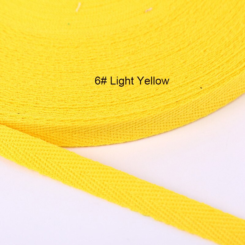 50 Yards/Roll 20mm Cotton Ribbon Herringbone Twill Bias Binding Tape For Bag Clothing Strap Handmade Garment Sewing 37 Colors: 6 Light yellow 20mm