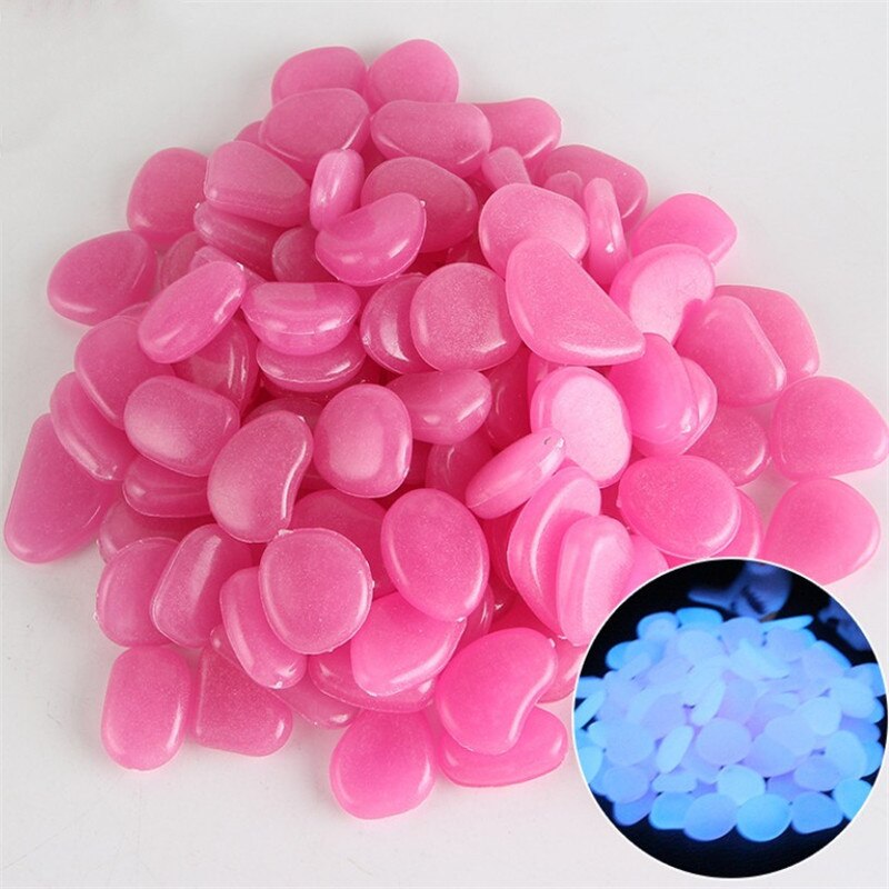 10 Pcs Amazing Garden Decor Luminous Stones Glow In the Dark Pebbles Light Emitting Aquarium Fish Tank Decoration Pebble Rocks: Dark Purple