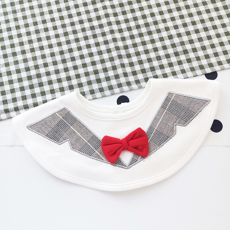 Nuovi bavaglini rotondi Wild Match per neonate ragazzi con papillon in cotone sciarpa Saliva per bambini Gentleman Burp Cloth accessori