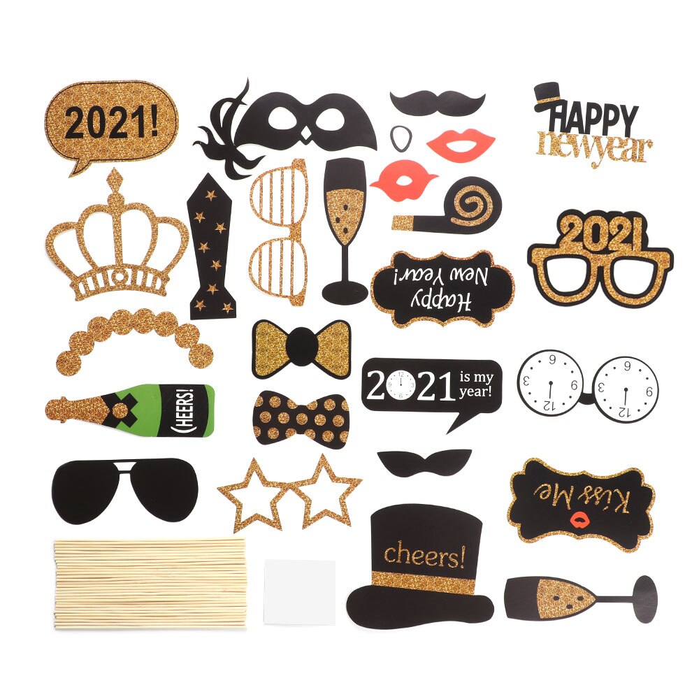 Fun Wedding Decoration Photo Props DIY Birthday Photobooth Props Photo Accessories Year Thanksgiving Event Party Supplies: 3-25PCS