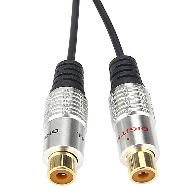 Full-Metal Rca Female Naar Dual 2-RCA Mannelijke Vergulde Adapter, stereo Splitter Y Audio Kabel (Rca F-2 Rca M) (1 Male Naar 2 Vrouwelijke