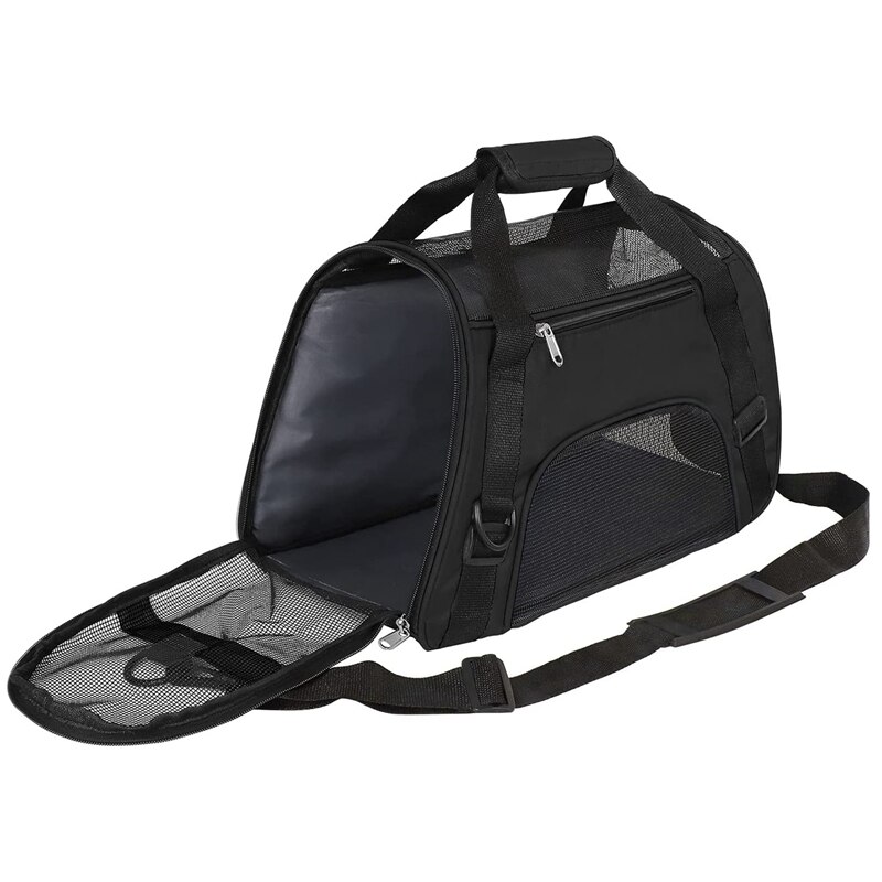 Cat Carrier Soft-Sided Pet Carrier Bag,Pet Travel Carrier For Cats,Dogs Puppy Comfort Portable Foldable Pet Bag: black