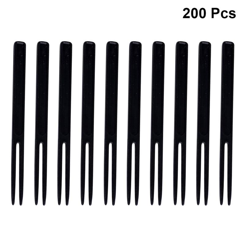 200 Stuks Wegwerp Plastic Fruit Picks Twee Tand Cake Vorken Party Benodigdheden Voor Bruiloft Verjaardag: Default Title