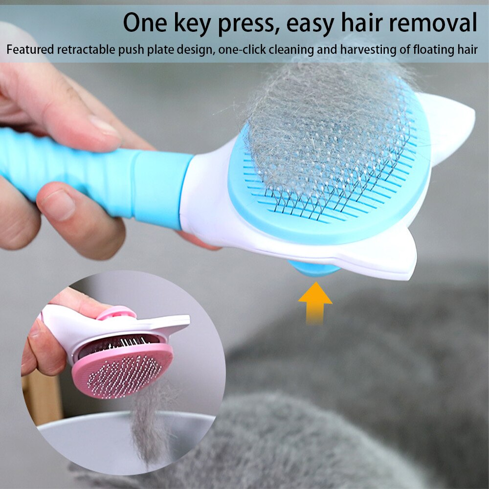 Pet Grooming Borstel Zelfreinigende Slicker Brush Kat Hond Haar Kam Ondervacht Tangled Haar Massages Deeltje Huisdier Kam Hair Cleaner
