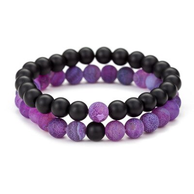 stil verwitterten stein perlen paar armband klassische stein Liebhaber armband für frauen: H04
