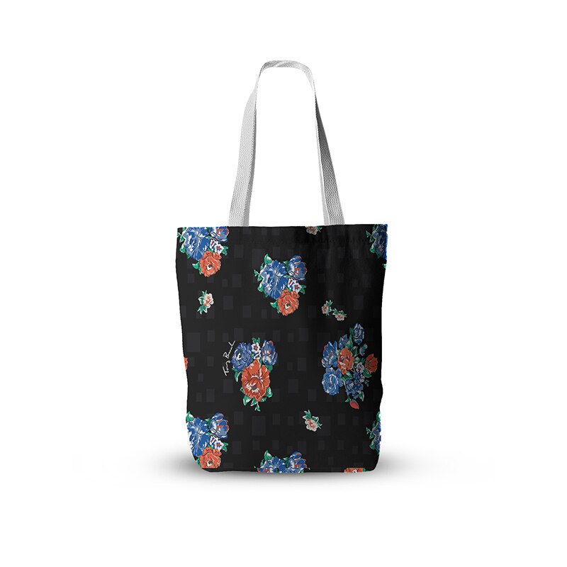 3d bedrukte canvas tassen met bloemenprint, damesboodschappentas, schoolmeisjestas, grote capaciteit, herbruikbare tas: Stijl 5