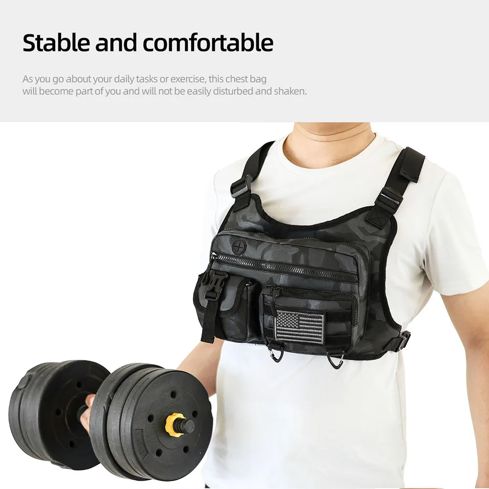 Sport-Brusttasche, verstellbarer Riemen, modischer Sportrucksack, große Kapazität, Streetwear-Brusttasche für Laufen, Reisen