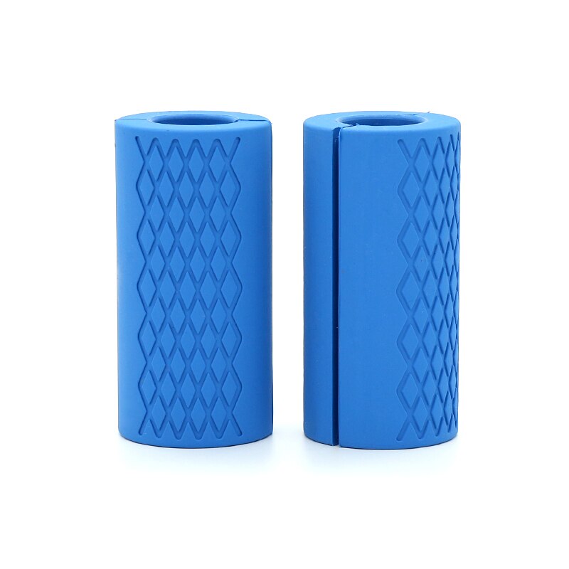 Silicone Gym Dumbbells Barbell Bar Thicken Weightlifting Non-Slip Hand Grip Ring Grippers Strength Training: 1 pair short blue