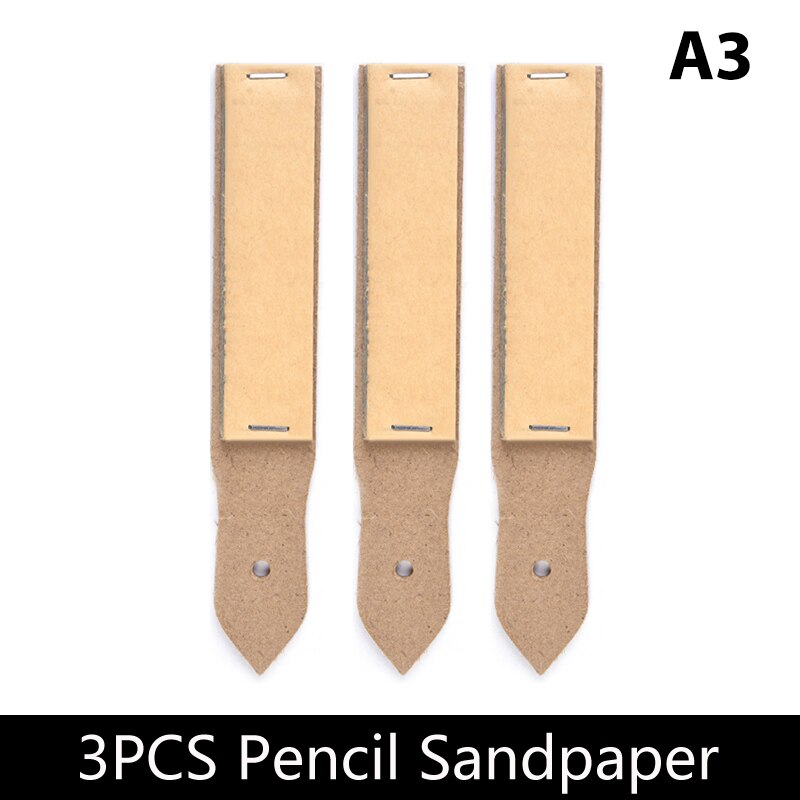 Outils de pointeur de papier de verre pour artiste, croquis, crayon à charbon, aiguisage, fournitures de dessin artistique, 11.5x2.3cm, 1/2/3 pièces: A3