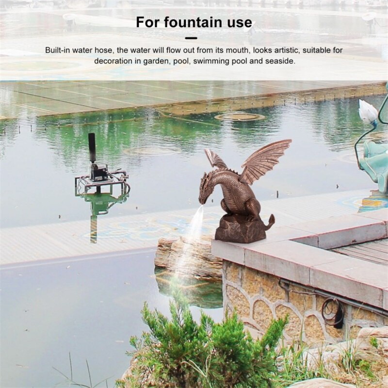 Garden Water Fountain Spray Dragon Water-Breathing Pattern Resin Fountain Statue For Garden Outdoor Decor