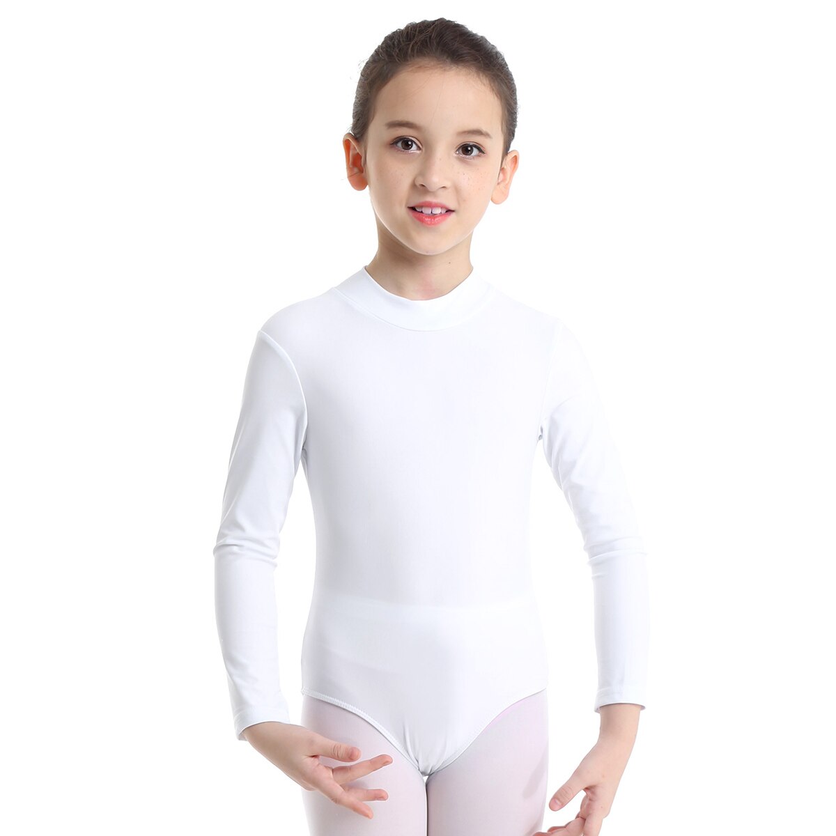 Justaucorps de gymnastique à manches longues pour filles, Costume de danse sur scène pour enfants