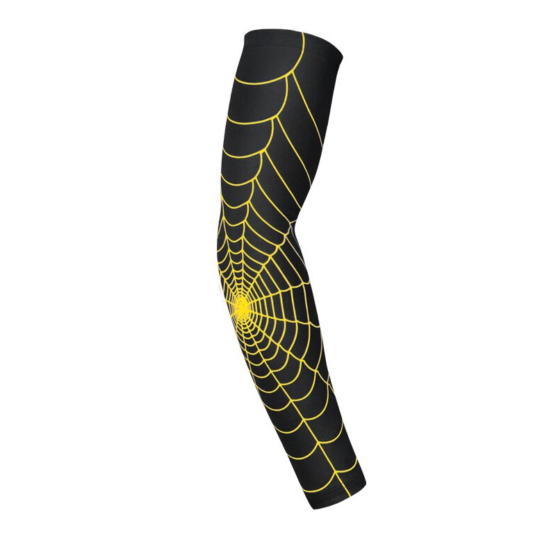 Quick Dry UV Schutz Compression Arm Sleeves für Basketball Ellenbogen Pad Fitness Armschützer Sport Radfahren Hülse: Black Gold / L