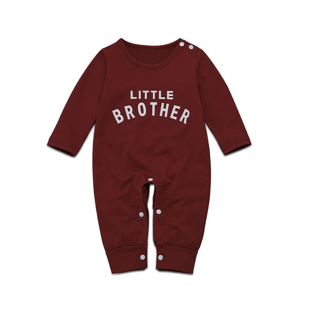 Nreborn – combinaison en coton pour bébé garçon et petit frère, combinaison chaude à manches longues, vêtements pour enfants de 0 à 24M, automne et hiver: Rouge / 24M