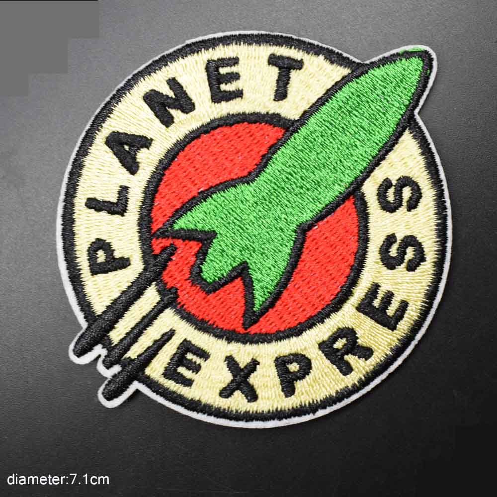 Planet express space strijkbare mooie geborduurde stoffen patch voor meisjes en jongenskleding, stickers, kledingstukken