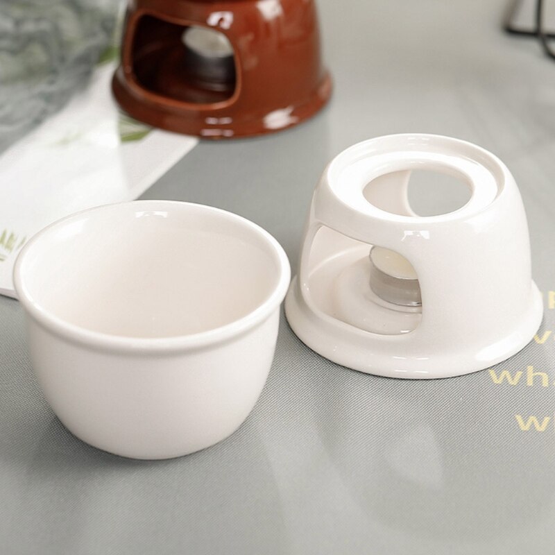 Witte Keramische Chocolade Fondue Pot Porselein Diy Fondue Serving Voor Kaas, Chocolade, Icecream