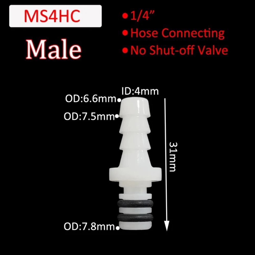 Plastic Disconnect Fitting Coupling Hose Joint Quick Shut-Off Tube Connector Hose Barb Valved Male Female 3/16 1/4 Quick Coupler: WHITE